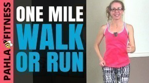 'Indoor WALKING or RUNNING + Standing ABS Workout | ONE MILE (20 Minute) Walk or Run'