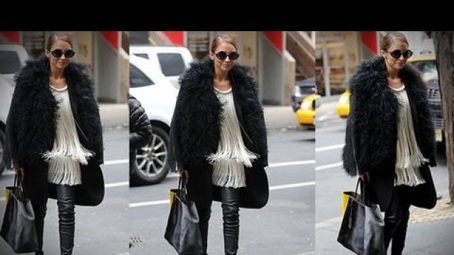 'Nicole Richie Perfects NYC Cool in Fringe, Fur, and Leather! | Fashion Flash'