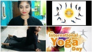 'International Yoga day #Surya namaskar #sun salutation #fitness funda #Surya mantras'