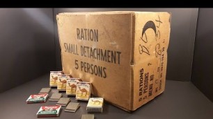 '1957 5 Man MRE 24 Hour Ration 20,000 Calorie Meal Ready to Eat Testing Oldest Food Review'