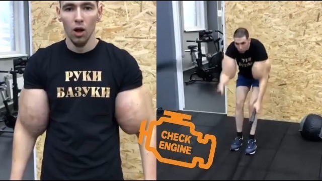 'Russian Guy Refills His Arms With Oil'