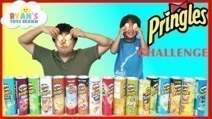 'PRINGLES CHALLENGE! Potato Chip Flavors Tasting Contest Ryan ToysReview'