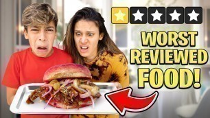 'EATING at the WORST REVIEWED RESTAURANTS For 24 Hours!! 