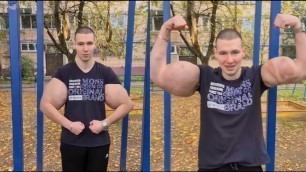 'Russian Guy Proves Strength With Fake Muscles'