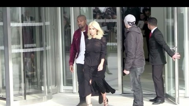 'Beautiful Kim Kardashian and Kanye West at the Vuitton Fashion Show in Paris'