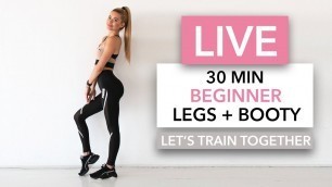 '30 MIN BEGINNER LEGS + BOOTY - Let\'s train together / No Equipment I Pamela Reif'