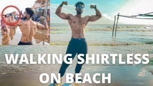 'When Fitness Freak goes Shirtless on Beach in Telugu | people reaction 