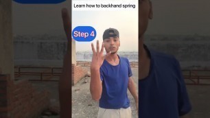 'Learn how to do backhand spring ( Fitness freak arya )'