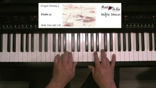 'Finger Fitness for piano deel 1, Etude 12, piano etudes, Play along with tutorial, Yamaha'
