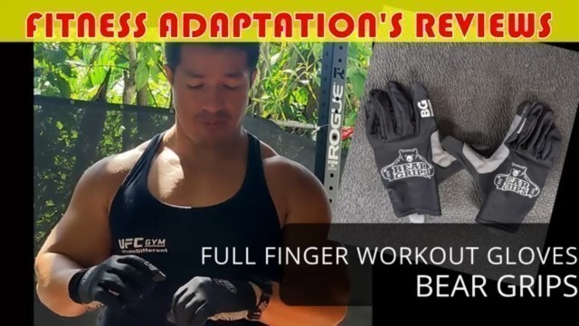 'Bear grip gym full finger workout gloves | Review by Fitness Adaptations #fullfingerworkoutgloves'