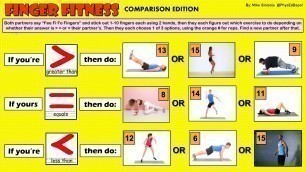 'Finger Fitness Math Comparison Edition - At Home PE Distance Learning'