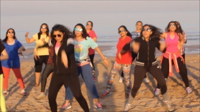 'Zumba on beach with 5th Gear fitness'