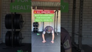 'Shoulder health and mobility exercises for cricket players #cricket #cricketlover #fastbowling #gym'