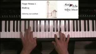 'Finger Fitness for piano deel 1, Etude 15, piano etudes, Play along with tutorial, Yamaha'