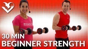 '30 Min Beginner Strength Training at Home - Full Body Dumbbell Workout for Beginners with Weight'