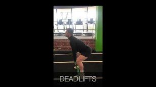 'Deadlifts with a resistance band demo at Energie Fitness Cardiff St Mellons gym'