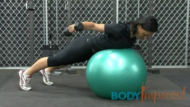 'Fit ball Reverse Dumbbell Fly'