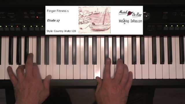 'Finger Fitness for keyboard deel 1, Etude 17, keyboard etudes, Play along with tutorial, Yamaha'