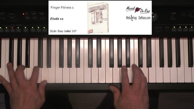 'Finger Fitness for keyboard deel 1, Etude 11, keyboard etudes, Play along with tutorial, Yamaha'