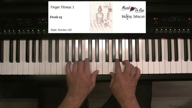 'Finger Fitness for piano deel 1, Etude 5, piano etudes, Play along with tutorial, Yamaha'
