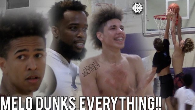 'LaMelo Ball SHUTS DOWN THE GYM!! DUNKS on JesserTheLazer!! YouTubers vs Lamelo Ball'