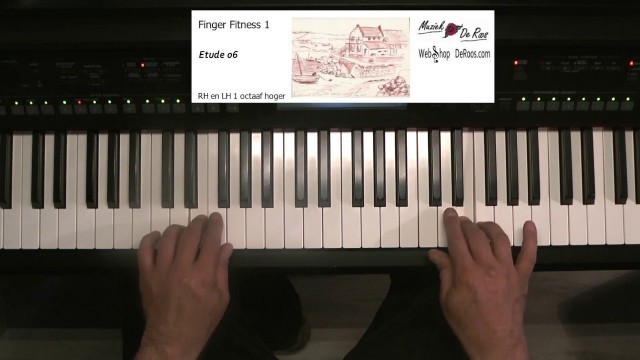 'Finger Fitness for piano deel 1, Etude 6, piano etudes, Play along with tutorial, Yamaha'