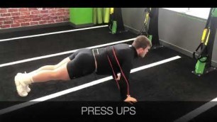 'Press ups with a resistance band demo at Energie Fitness Cardiff St Mellons gym'