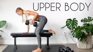 'DUMBBELL ONLY TOTAL UPPER BODY  (At Home Workout Beginner Friendly)'