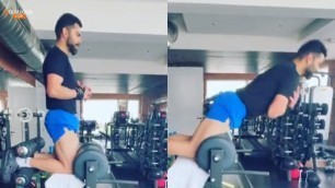 'Indian cricket team captain virat kohli latest Legs Gym workout video 