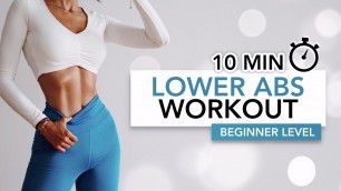 '10 MIN BEGINNER LOWER ABS WORKOUT (Lose Lower Belly Fat) | Eylem Abaci'