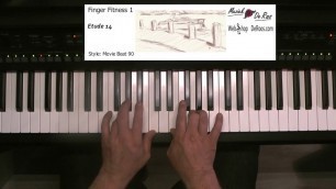 'Finger Fitness for piano deel 1, Etude 14, piano etudes, Play along with tutorial, Yamaha'