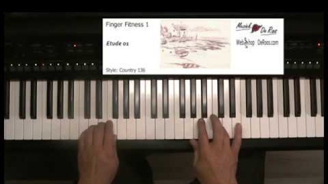 'Finger Fitness for piano deel 1, Etude 1, piano etudes, Play along with tutorial, Yamaha'