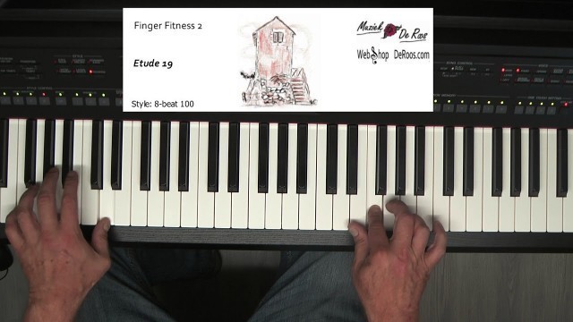 'Finger Fitness for piano deel 2, Etude 19, piano etudes, Play along with tutorial, Yamaha'