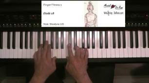 'Finger Fitness for piano deel 1, Etude 18, piano etudes, Play along with tutorial, Yamaha'