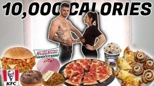 '10,000 CALORIE CHALLENGE | EPIC CHEAT DAY | FITNESS COUPLE & BABY BUMP'