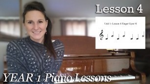 'Lesson 4: Finger Gym Exercises - Free Beginner Piano Lessons - Year 1, Lesson 1-4'