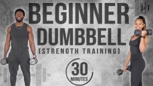 '30 Minute Full Body Beginner Dumbbell Workout [With Modifications]'