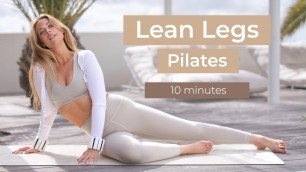 '10 MIN LEAN + TONED PILATES LEGS | lying down leg workout beginner friendly'