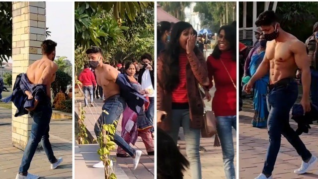 'When Fitness Freak goes Shirtless in Public | [Must See Public Reaction] 1st Time in Kolkata'