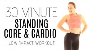 'STANDING ABS, CORE & CARDIO: 30 Minute HIIT Workout // Low Impact Apartment Friendly (HILIT)'