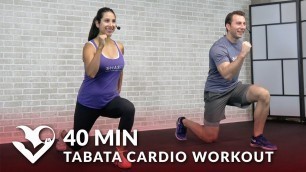 '40 Min Tabata Cardio Workout without Equipment + Abs - Full Body HIIT No Equipment Cardio at Home'