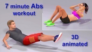 '7 minute HIIT Abs & Core workout at home 3D animation'