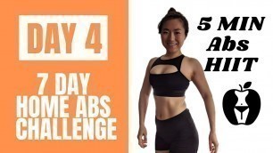'ABS HIIT Cardio Workout | 5 min to BURN FAT FAST | 7 day at home workout challenge | Day Four'