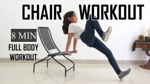 'CHAIR WORKOUT PART 2 | Full Body HIIT, Abs Fitness Exercise'