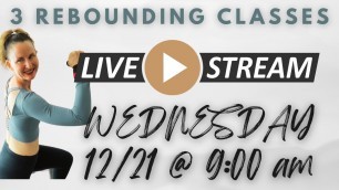 'LIVESTREAM Group Fitness Class➡️ #364 ➡️ Classes Time Stamped  In DESCRIPTION BOX Below➡️ Rebounding'