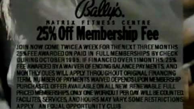 'Ballys Fitness commercial from 1995'