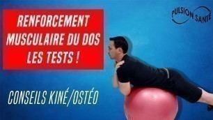 'EXERCICES DE RENFORCEMENT MUSCULAIRE DU DOS :  L\'ÉVALUATION [PARTIE 1]'