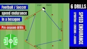 'Football / soccer speed endurance in a hexagon | soccer pre-season drills'