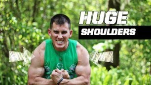 'How to build HUGE shoulders with body weight exercises!'