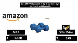 'Kore DM-PVC Combo 16 (1 Kg - 5 Kg) Home Gym Dumbbells and Fitness Kit'